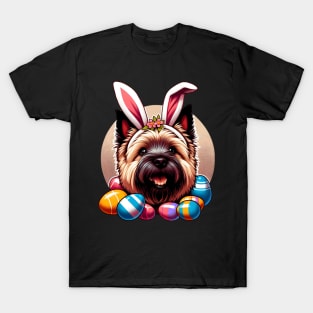 Cairn Terrier with Bunny Ears Celebrates Easter Fun T-Shirt